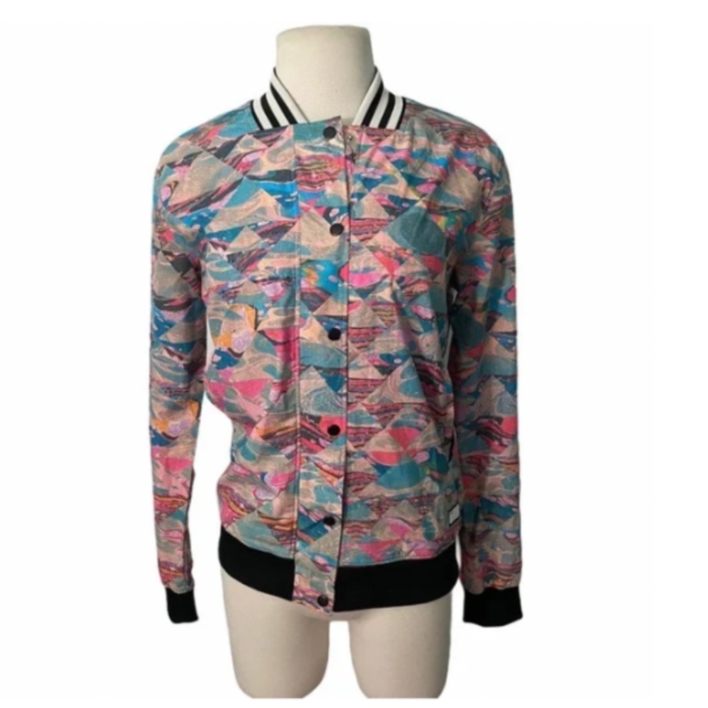Adidas Multicolor Geometric Abstract Jacket Medium